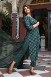 Green Colour Rayon Printed Kurti With Pant Dupatta Bulk Orders In India Aaradhna 2051
